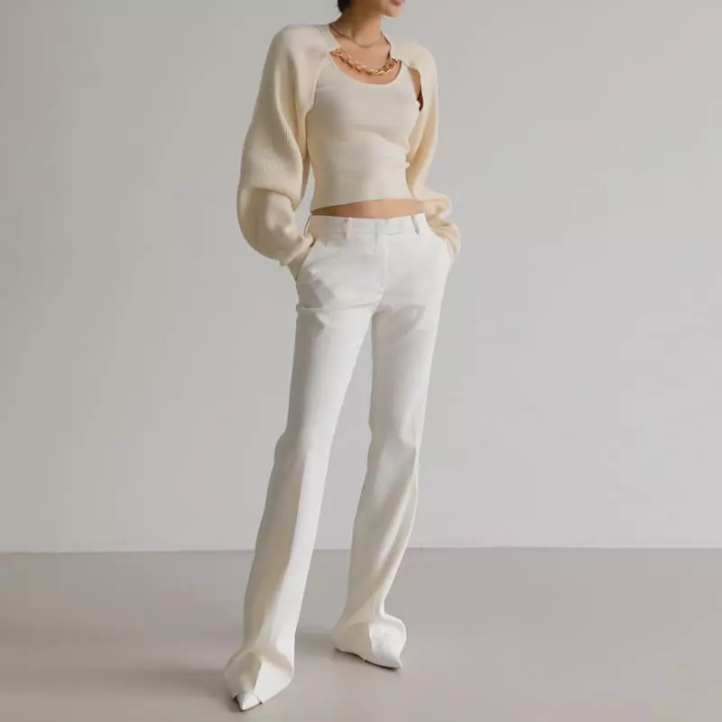 Paper Moon - Korean Women Fashion - #womensfashion - maxi flared boots cut tailored trousers - 3