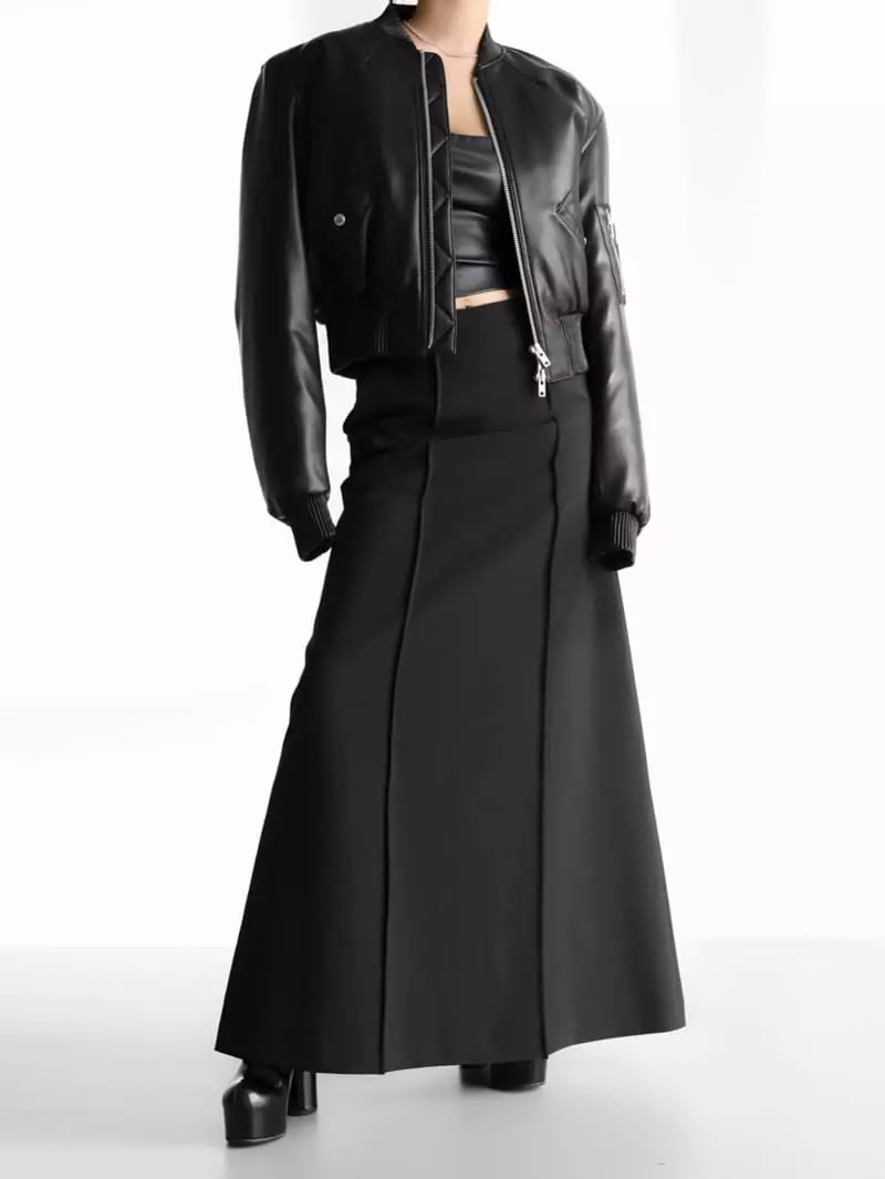 Paper Moon - Korean Women Fashion - #momslook - pin - tuck detail maxi flared skirt - 4