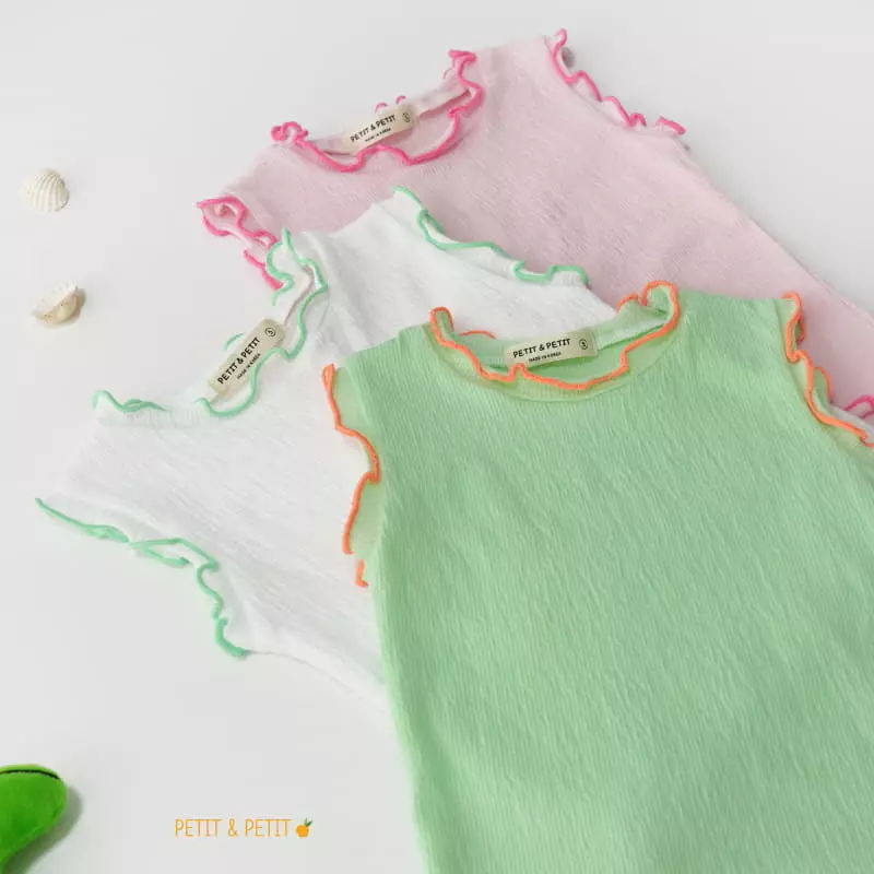 Petit & Petit - Korean Children Fashion - #kidsstore - Color Terry Sleeveless Tee - 2