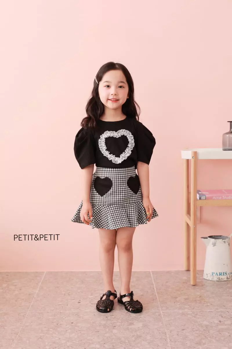 Petit & Petit - Korean Children Fashion - #todddlerfashion - Heart Lace Tee