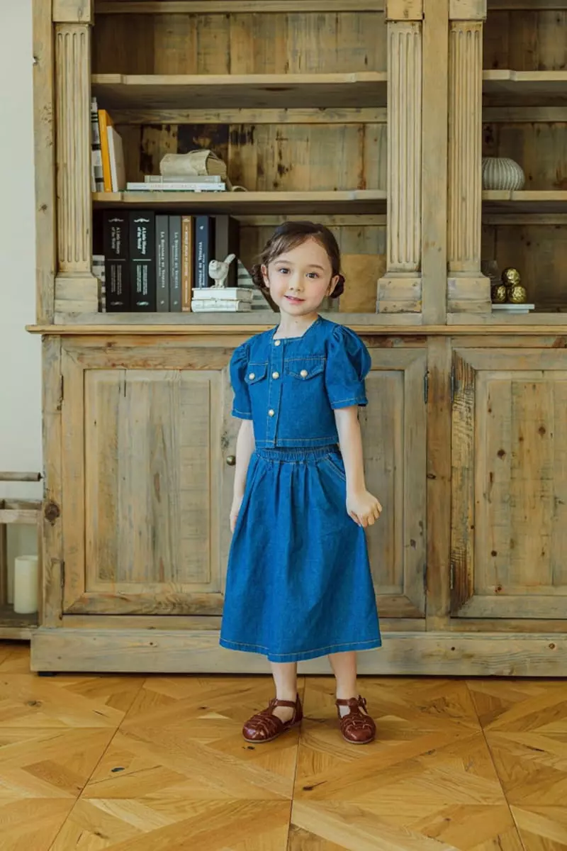 Pink Berry - Korean Children Fashion - #kidsshorts - Denim Two-piece - 2