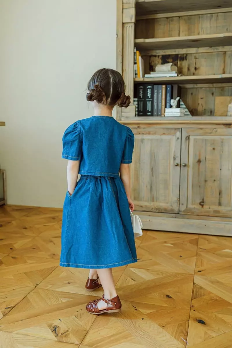 Pink Berry - Korean Children Fashion - #kidsstore - Denim Two-piece - 3