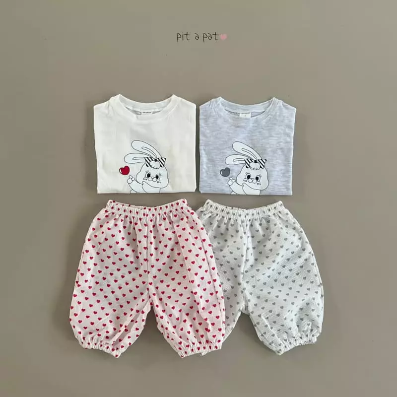 Pitapat - Korean Children Fashion - #discoveringself - Heart Bbong Top Bottom Set - 11
