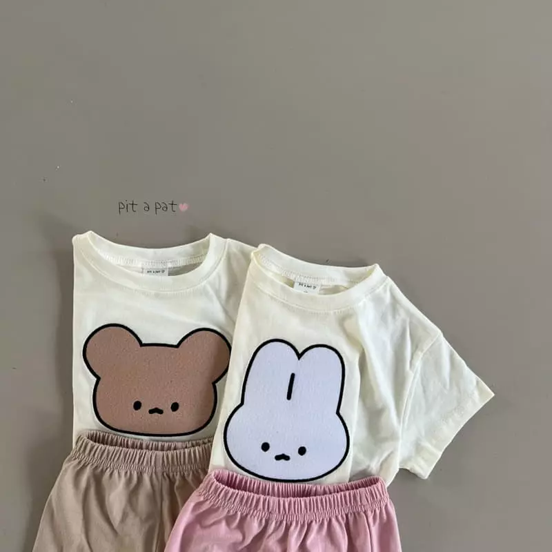 Pitapat - Korean Children Fashion - #todddlerfashion - Friends Summer Top Bottom Set - 3
