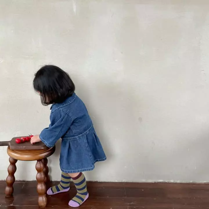 Reve Kid - Korean Baby Fashion - #babyboutique - Bebe Denim Skirt Top Bottom Set