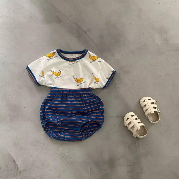 Reve Kid - Korean Baby Fashion - #babyboutique - Banana Top Bottom Set - 2