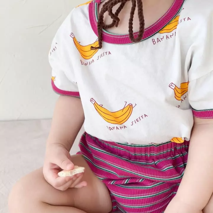 Reve Kid - Korean Baby Fashion - #babyboutique - Banana Top Bottom Set - 4