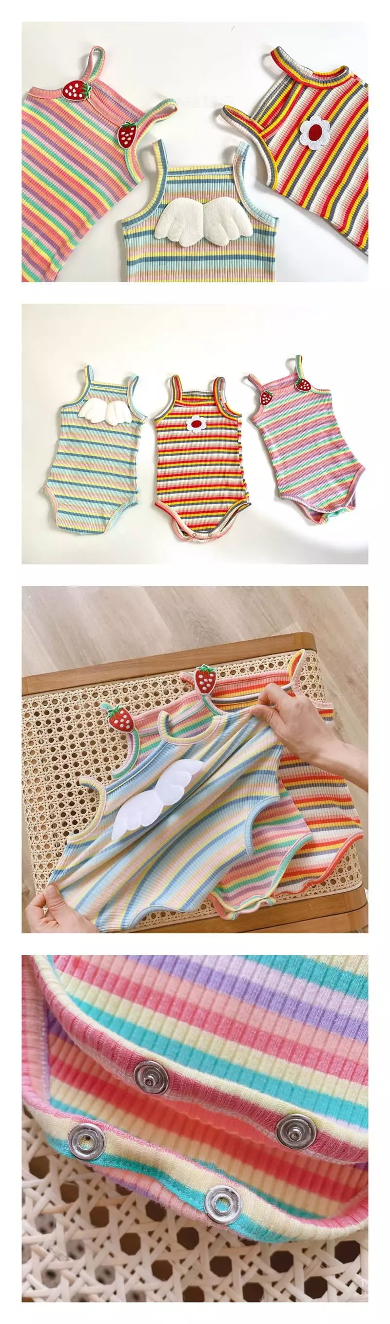 Reve Kid - Korean Baby Fashion - #babygirlfashion - Point Sleeveless Bodysuit