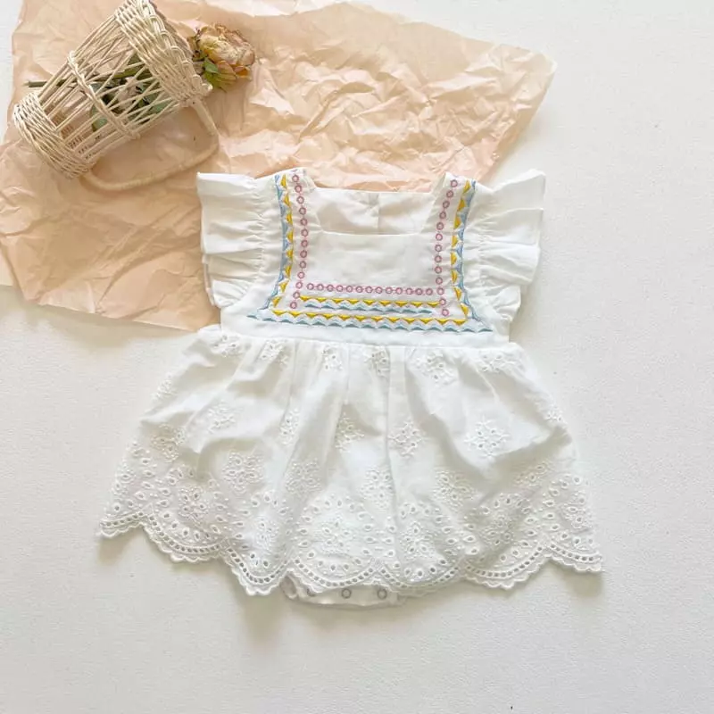 Reve Kid - Korean Baby Fashion - #babyoutfit - One-piece Frill Bodysuit