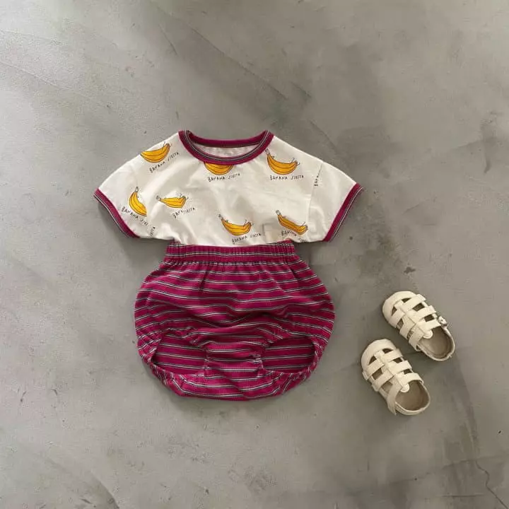 Reve Kid - Korean Baby Fashion - #onlinebabyshop - Banana Top Bottom Set