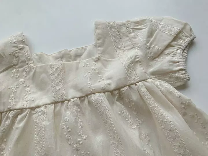 Reve Kid - Korean Children Fashion - #childofig - Lace Embroidery One-piece