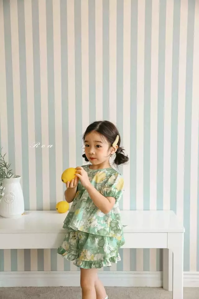 Roa - Korean Children Fashion - #discoveringself - Flower Top Bottom Set - 9