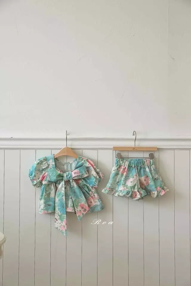 Roa - Korean Children Fashion - #prettylittlegirls - Flower Top Bottom Set - 2