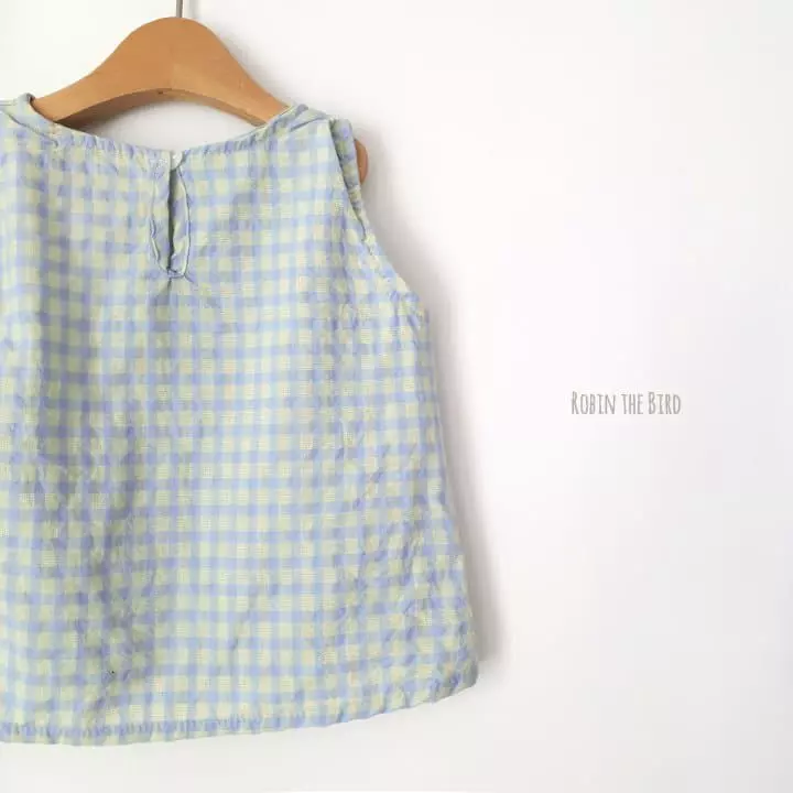 Saerobin - Korean Children Fashion - #kidsstore - Check Sleeveless Top Bottom Set - 4