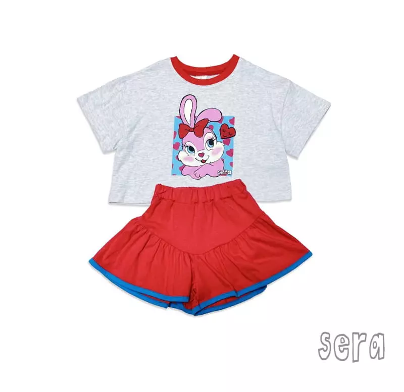 Sera - Korean Children Fashion - #kidsshorts - Loose Fit Rabbit Top Bottom Set - 12