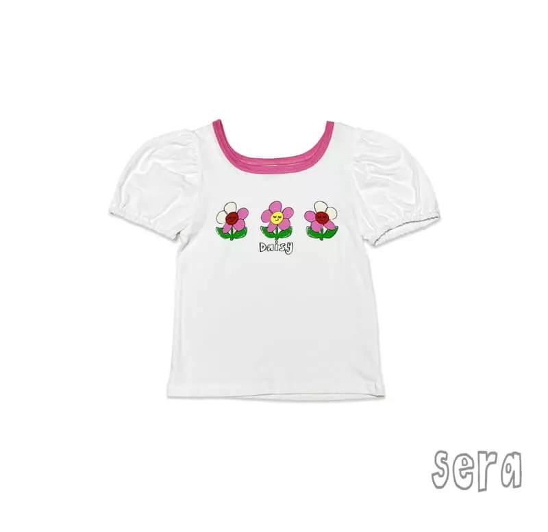 Sera - Korean Children Fashion - #kidsshorts - Daisy Puff Tee - 7