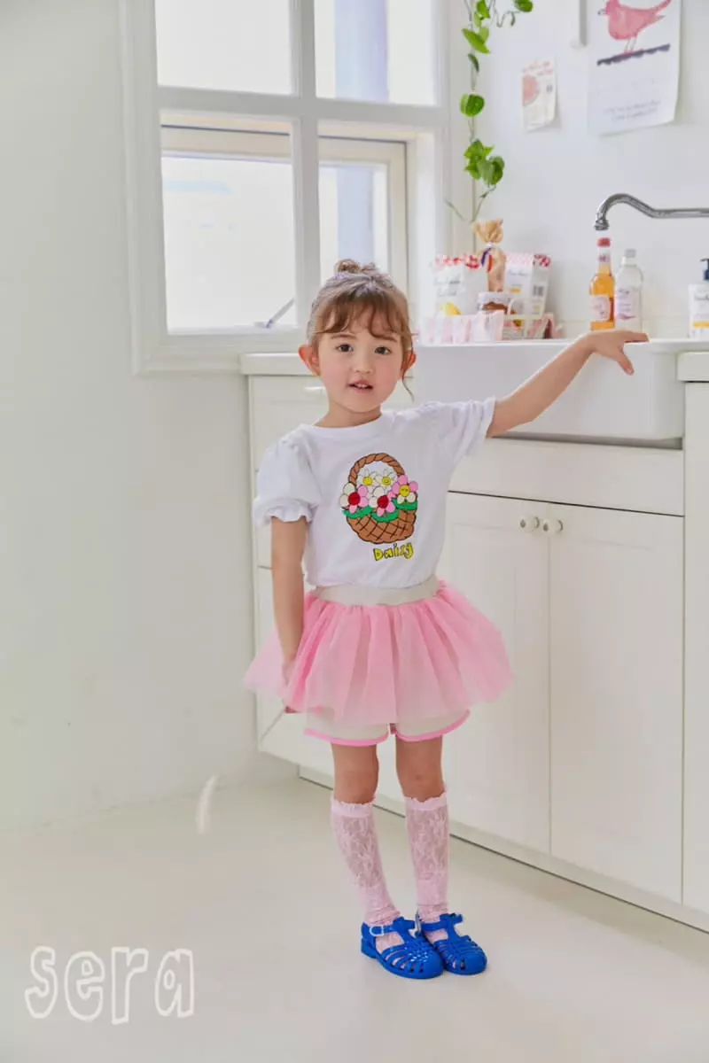 Sera - Korean Children Fashion - #kidsshorts - Flower Bucket Tee - 4
