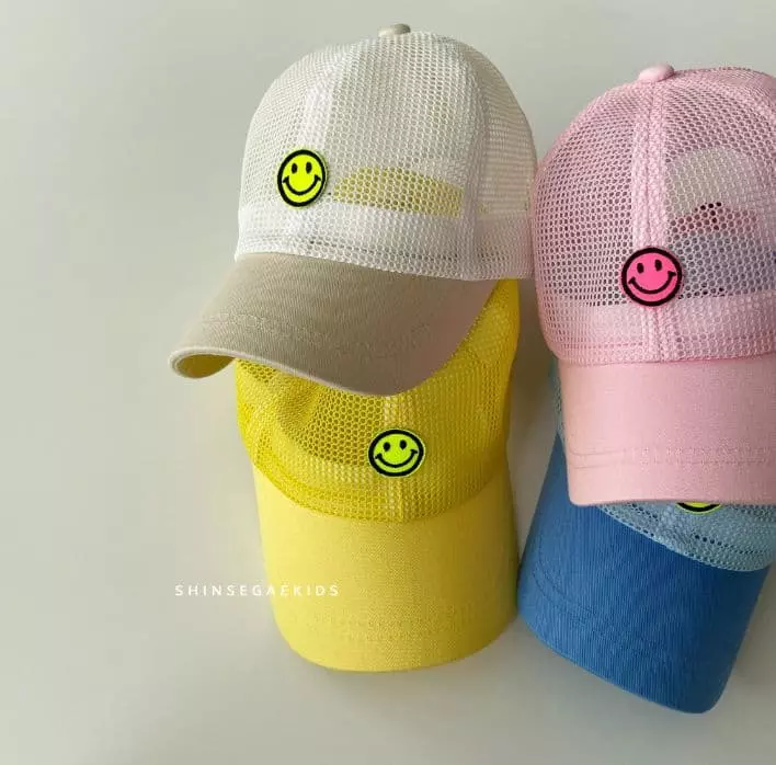Shinseage Kids - Korean Children Fashion - #toddlerclothing - Mini Smile Mesh Ball Cap