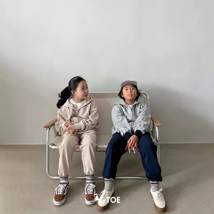 TOE - Korean Children Fashion - #kidsshorts - French Hoody Zip-up - 7