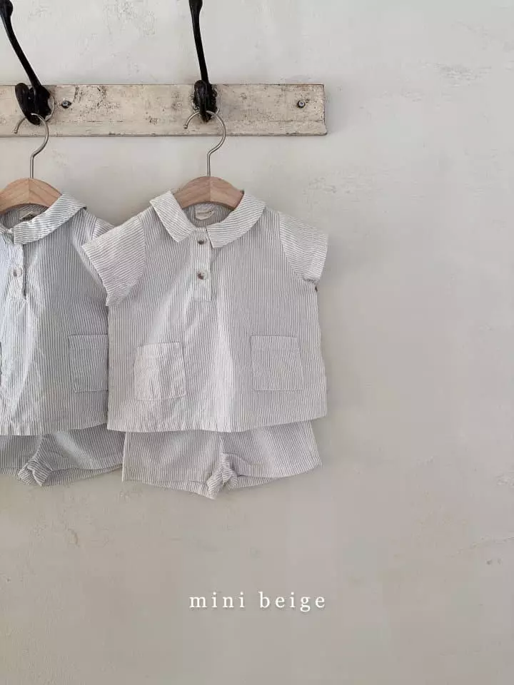 The Beige - Korean Baby Fashion - #babyboutique - Stripes Top Bottom Set