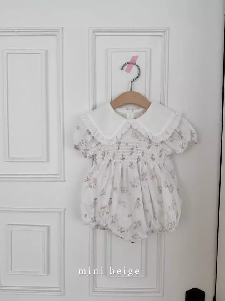 The Beige - Korean Baby Fashion - #babyboutiqueclothing - Smocked Bodysuit