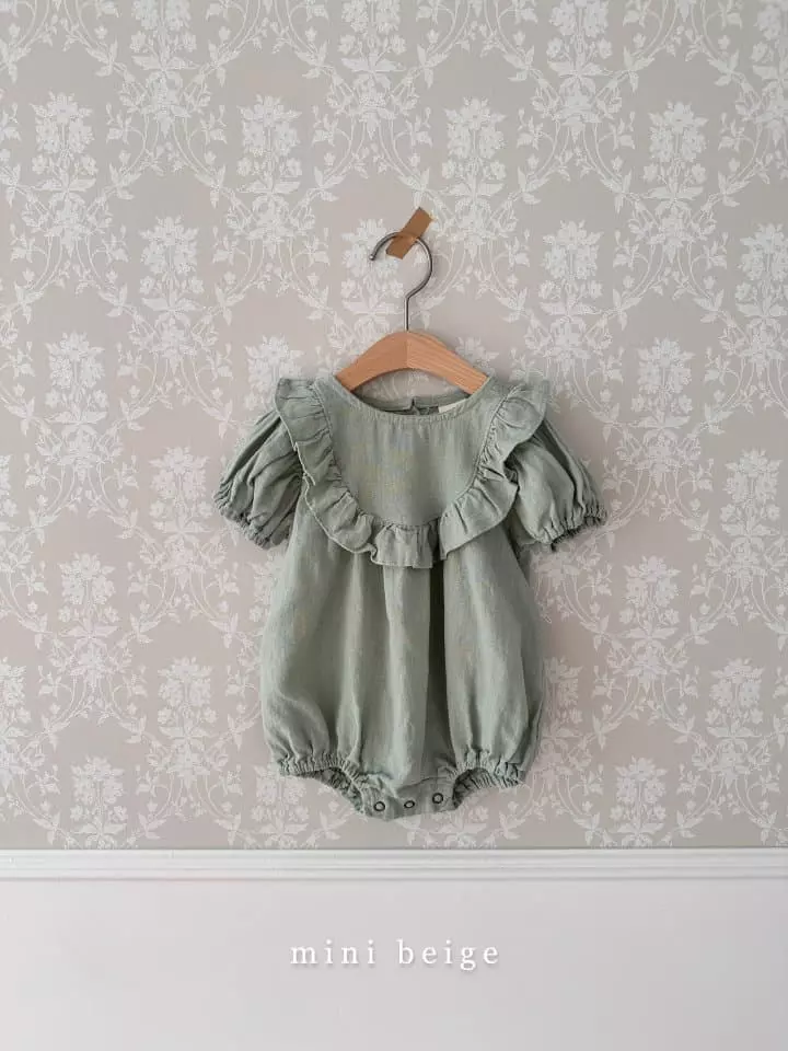 The Beige - Korean Baby Fashion - #babyfever - Linen Frill Bodysuit - 2