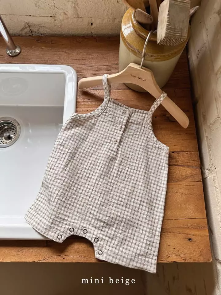 The Beige - Korean Baby Fashion - #babyfever - Check Dungarees Pants - 4