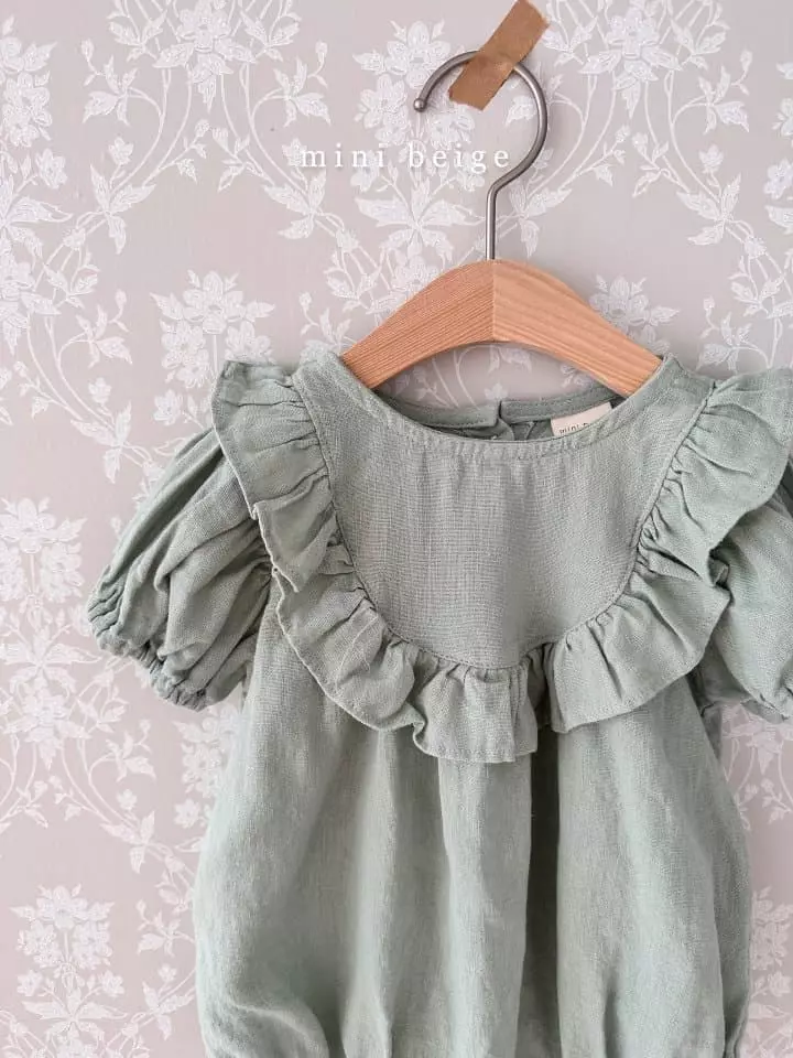 The Beige - Korean Baby Fashion - #babygirlfashion - Linen Frill Bodysuit - 3