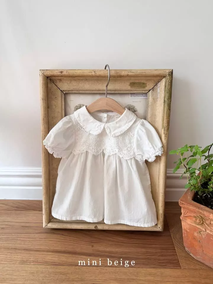 The Beige - Korean Baby Fashion - #babygirlfashion - Collar Lace Blouse