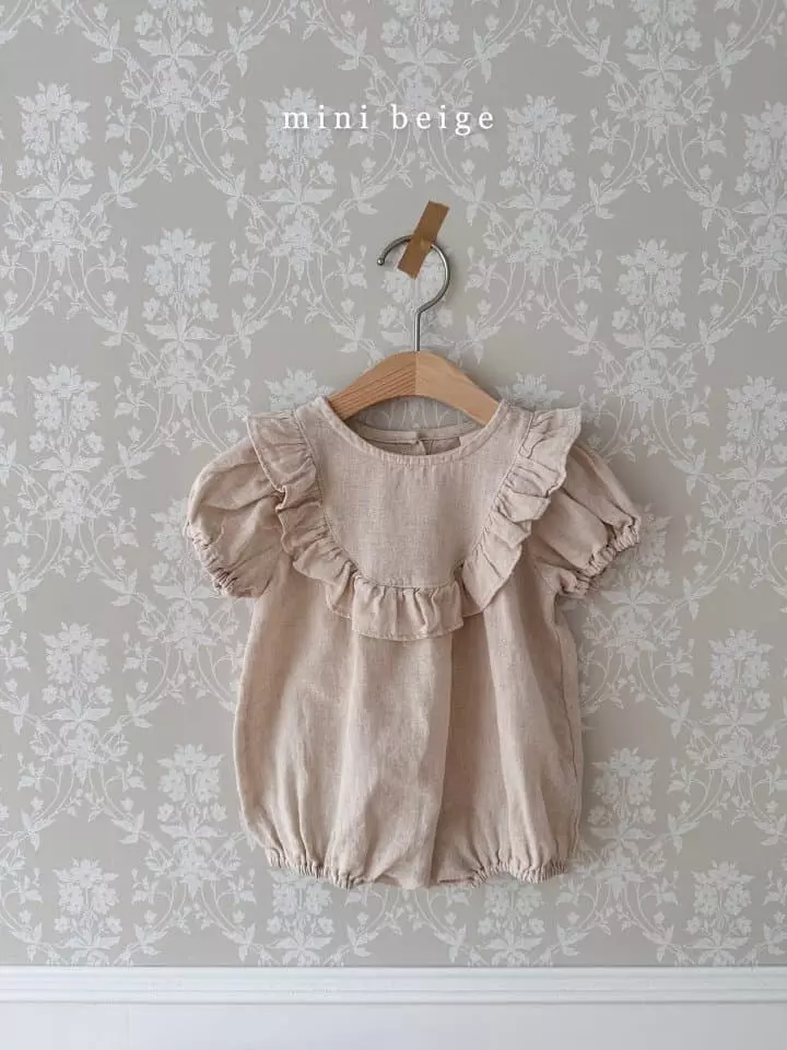 The Beige - Korean Baby Fashion - #babygirlfashion - Linen Frill Bodysuit - 4