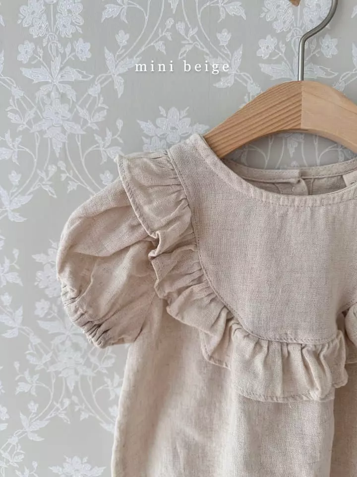The Beige - Korean Baby Fashion - #babyoninstagram - Linen Frill Bodysuit - 5