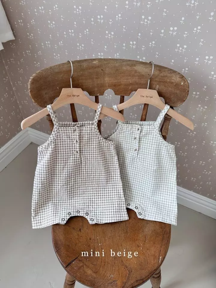 The Beige - Korean Baby Fashion - #babyootd - Check Dungarees Pants - 7