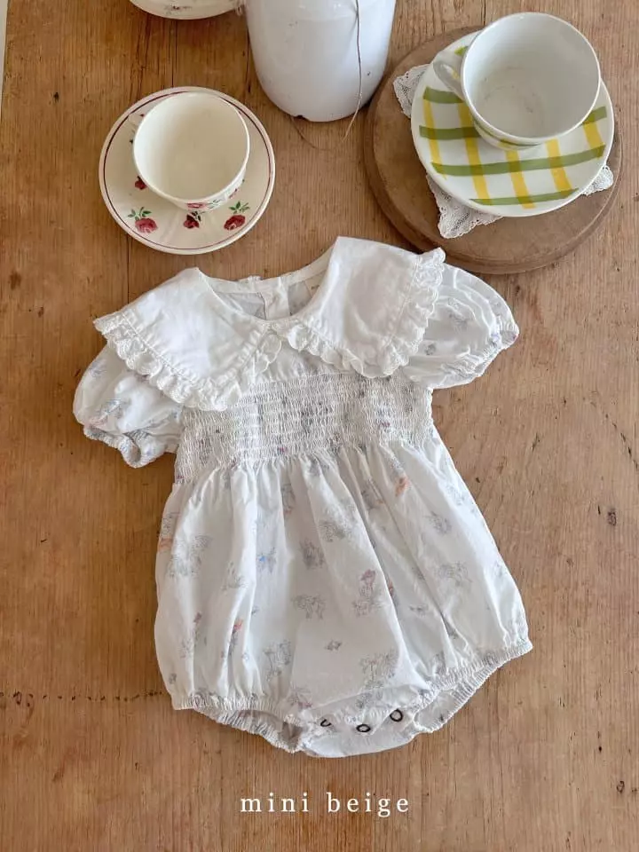 The Beige - Korean Baby Fashion - #babyootd - Smocked Bodysuit - 8