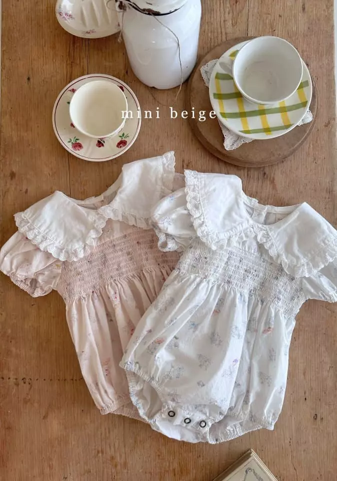 The Beige - Korean Baby Fashion - #babyoutfit - Smocked Bodysuit - 10
