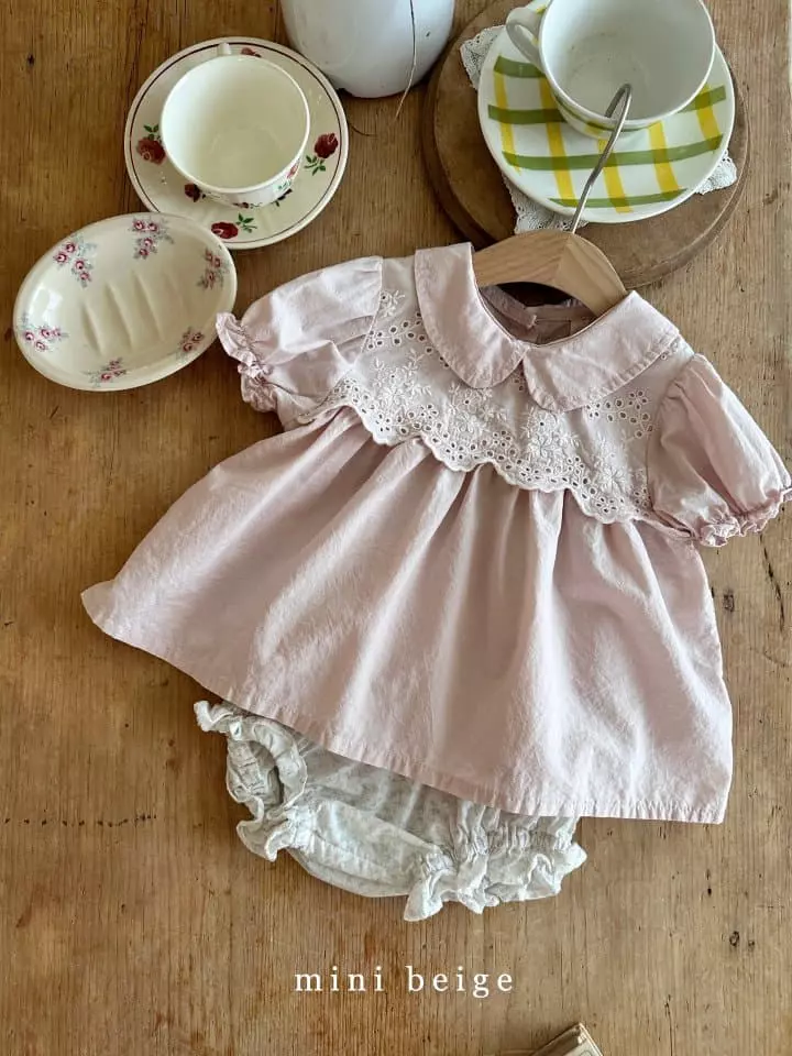 The Beige - Korean Baby Fashion - #onlinebabyboutique - Collar Lace Blouse - 8
