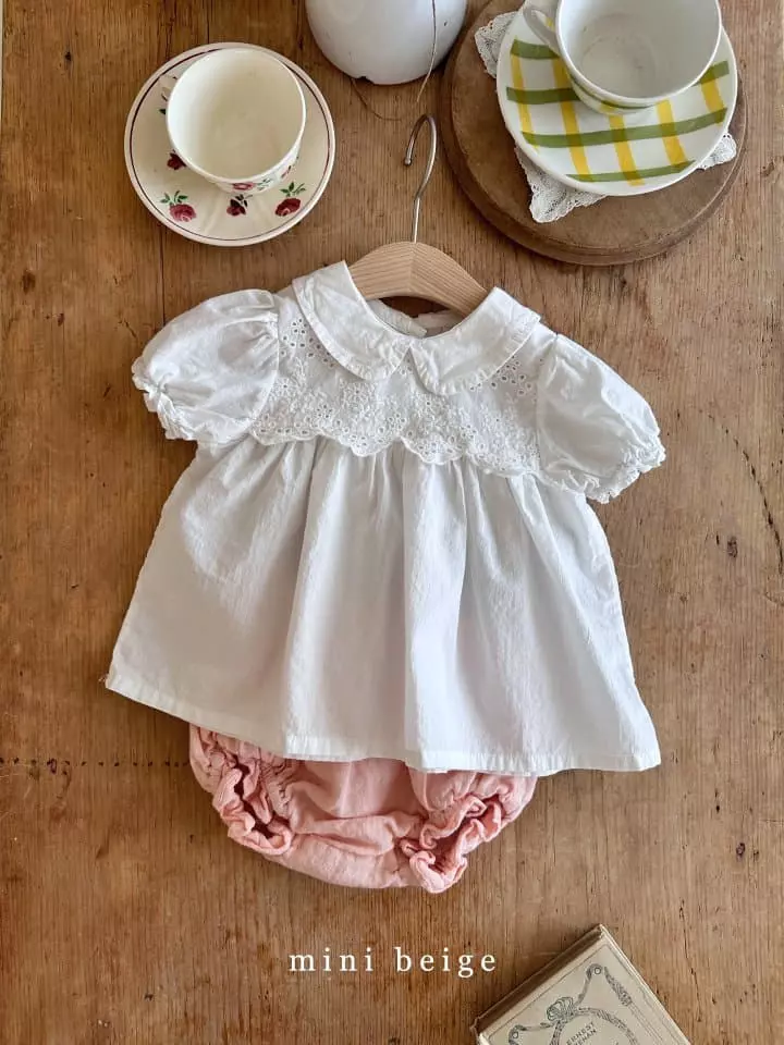 The Beige - Korean Baby Fashion - #onlinebabyshop - Collar Lace Blouse - 9