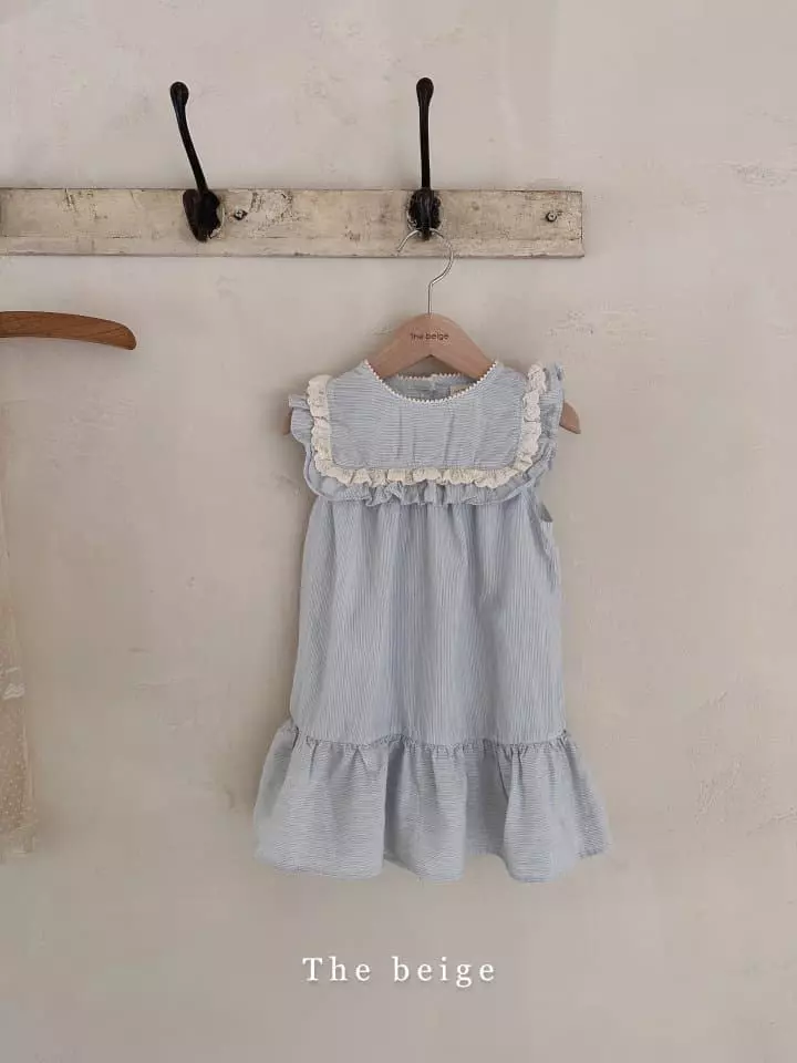 The Beige - Korean Children Fashion - #Kfashion4kids - Stripes Lace One-piece - 3