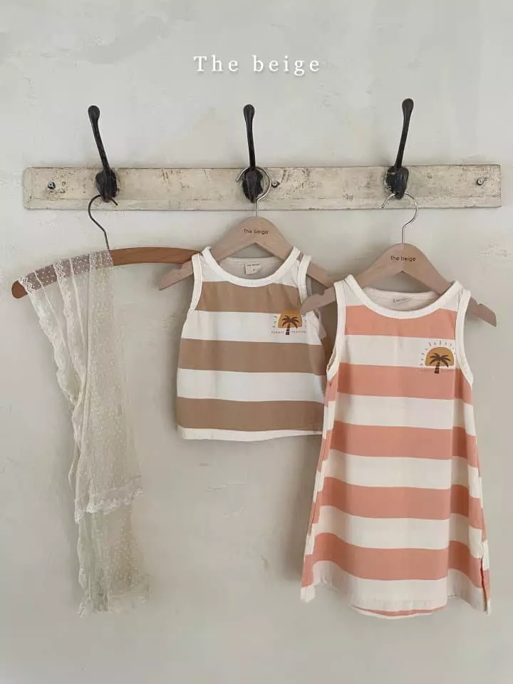 The Beige - Korean Children Fashion - #Kfashion4kids - Stripes Sleeveless One-piece - 2