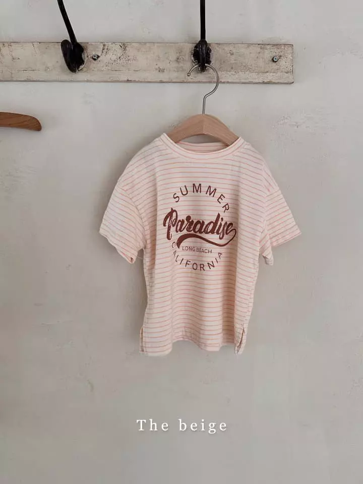 The Beige - Korean Children Fashion - #childofig - Stripes Slit Long Tee - 2