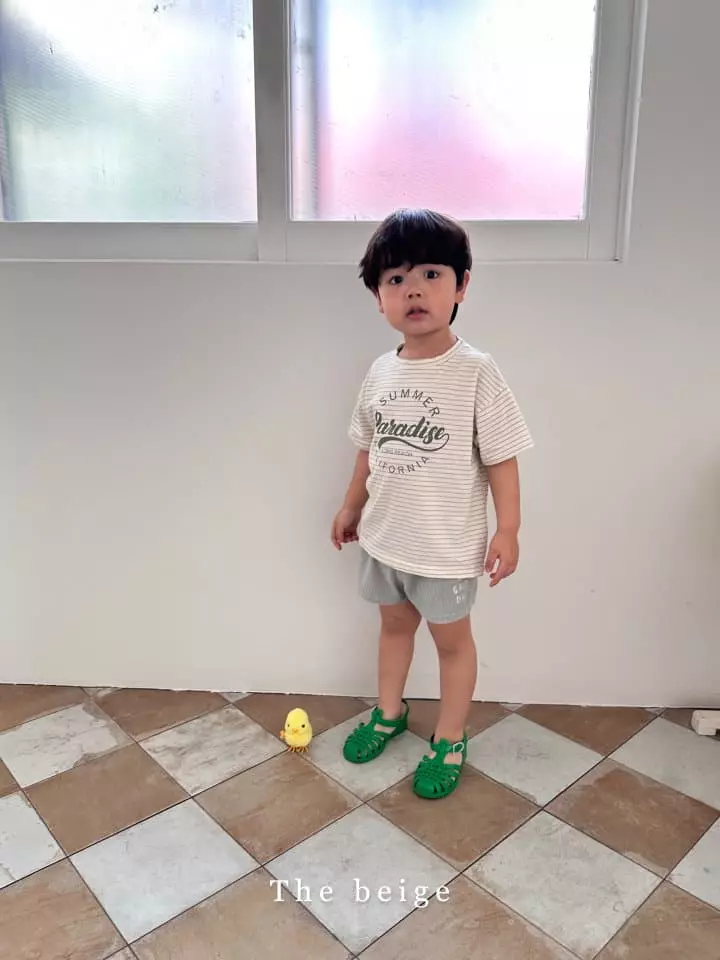 The Beige - Korean Children Fashion - #designkidswear - Stripes Slit Long Tee - 5
