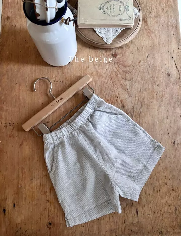 The Beige - Korean Children Fashion - #kidsshorts - Stripes Slit Shorts