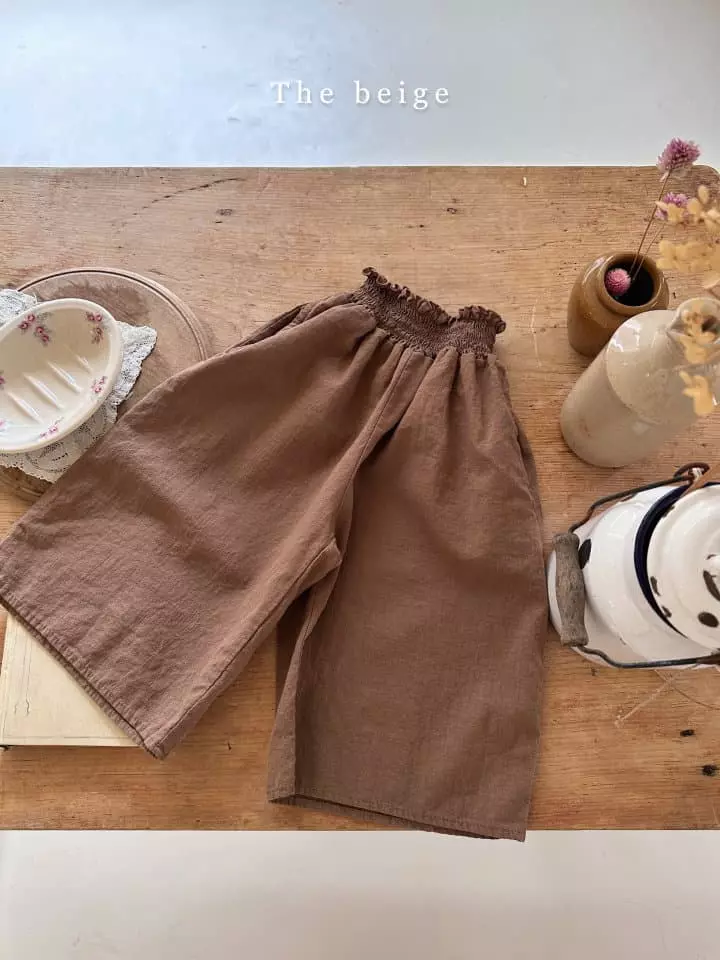 The Beige - Korean Children Fashion - #kidsshorts - Linen Long Skirt Pants - 3