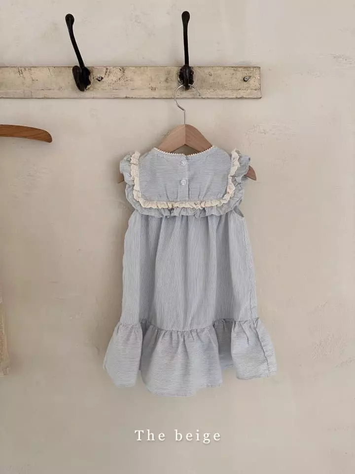 The Beige - Korean Children Fashion - #Kfashion4kids - Stripes Lace One-piece - 4
