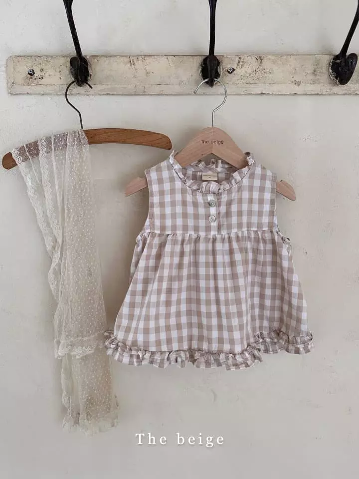 The Beige - Korean Children Fashion - #minifashionista - Check Frill Blouse - 2