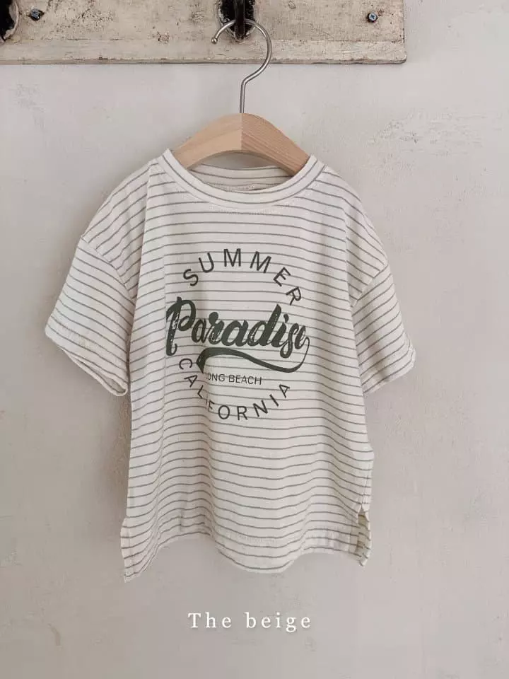 The Beige - Korean Children Fashion - #prettylittlegirls - Stripes Slit Long Tee
