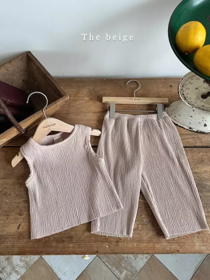 The Beige - Korean Children Fashion - #stylishchildhood - Pleats Top Bottom Set