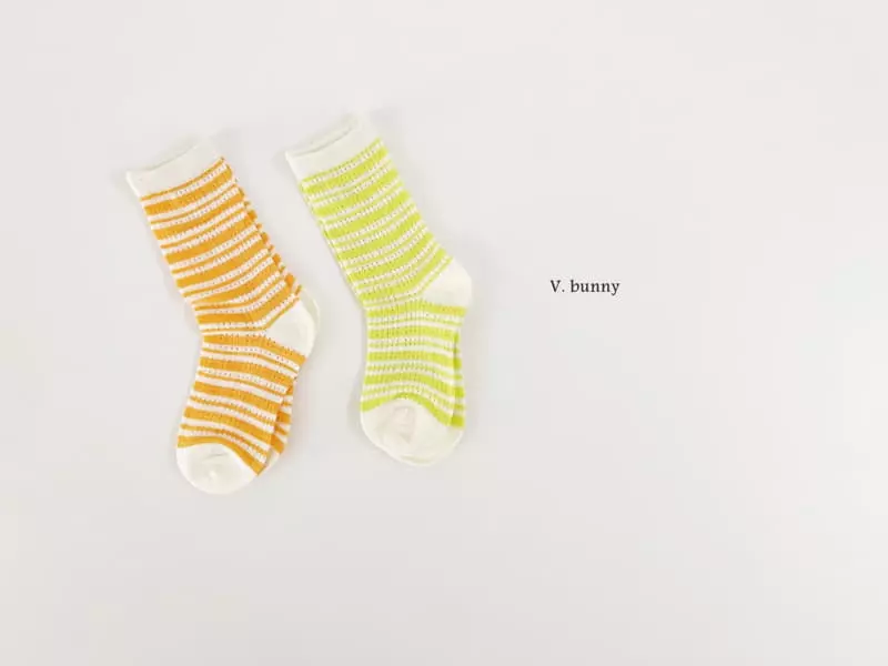 V Bunny - Korean Children Fashion - #childofig - Bon Jour Socks Set - 7