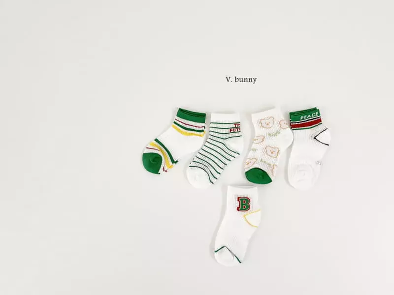 V Bunny - Korean Children Fashion - #childofig - Boston Socks Set - 6