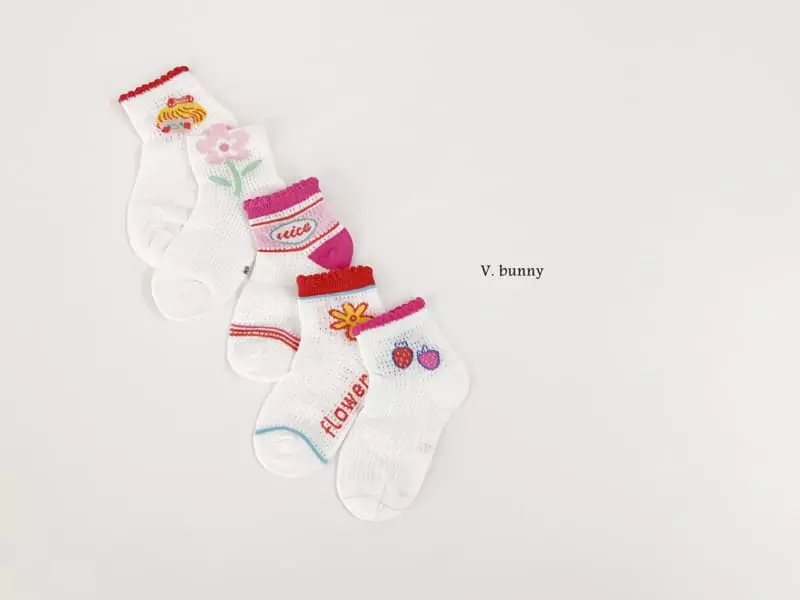 V Bunny - Korean Children Fashion - #designkidswear - Minimi Socks Set - 5