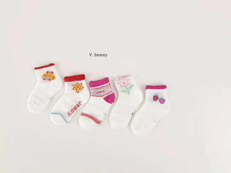 V Bunny - Korean Children Fashion - #discoveringself - Minimi Socks Set - 6
